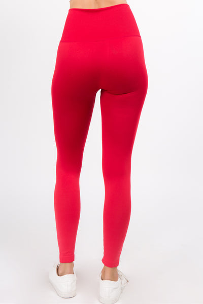 Red Dip Dyed High Waisted Leggings