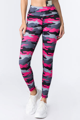 High Rise Pink Camouflage Leggings