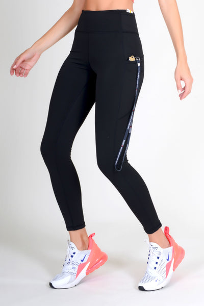 High Waisted Tech Pocket Leggings - Black