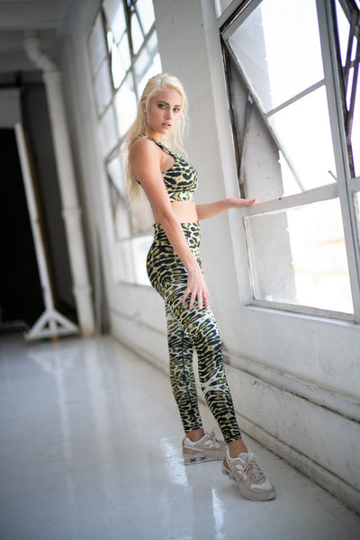 Women’s High Rise Leopard Print Leggings – bold animal print squat-proof activewear for gym, yoga, running, and everyday fashion - Pose