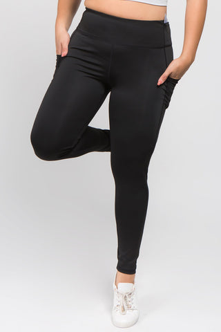 High Waisted Tech Pocket Leggings - Black